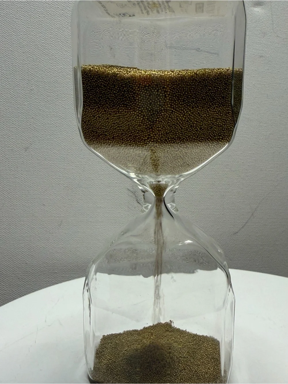 IKEA Clear Glass Hourglass with Gold Sand